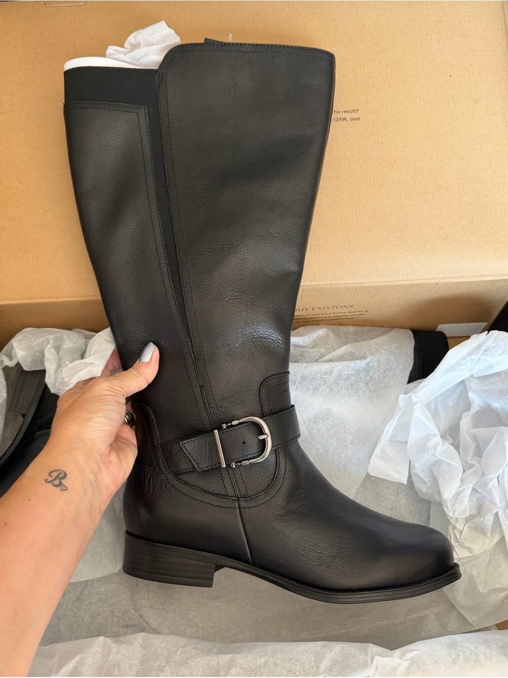 Naturalizer Jaya Riding Boot- Extra Wide Calf- Black